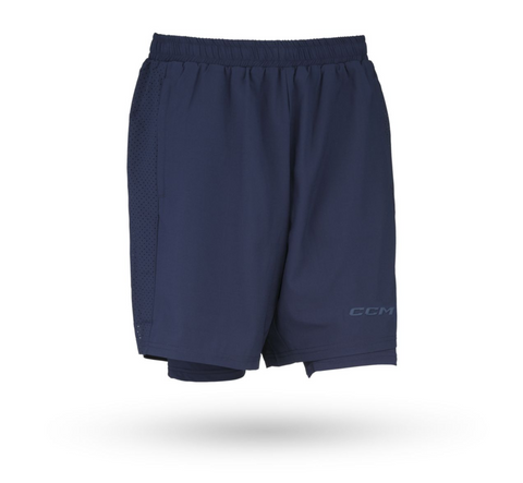 CCM SWV3TA 2-in-1 Training Shorts - Navy - Medium