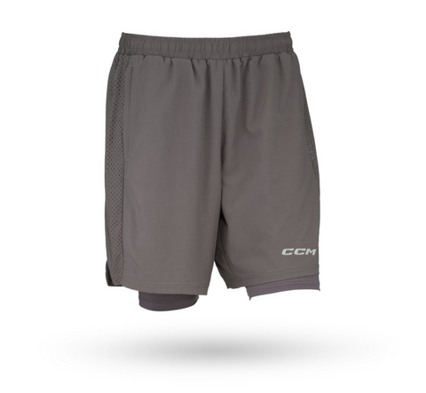 CCM SWV3TA 2-in-1 Training Shorts - Charcoal - Medium