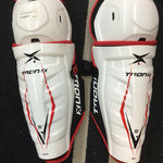 15" Tron X Hockey Shin Pads - White/Red