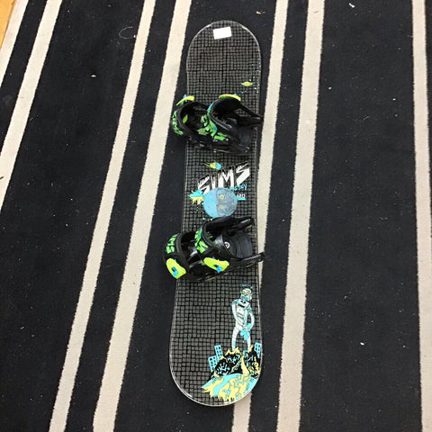 120cm Sims Odyssey Snowboard with Bindings