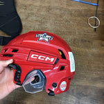 Small - CCM Tacks 720 Hockey Helmet - Red - No Cage